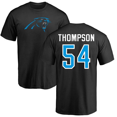 Carolina Panthers Men Black Shaq Thompson Name and Number Logo NFL Football #54 T Shirt